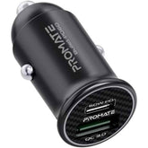 Promate Bullet Pd60 60w Usb C Car Charger Super Fast Type C W/ 18w Quick Charge 3.0 Usb Port Aluminum Alloy & Over Charging Proteion